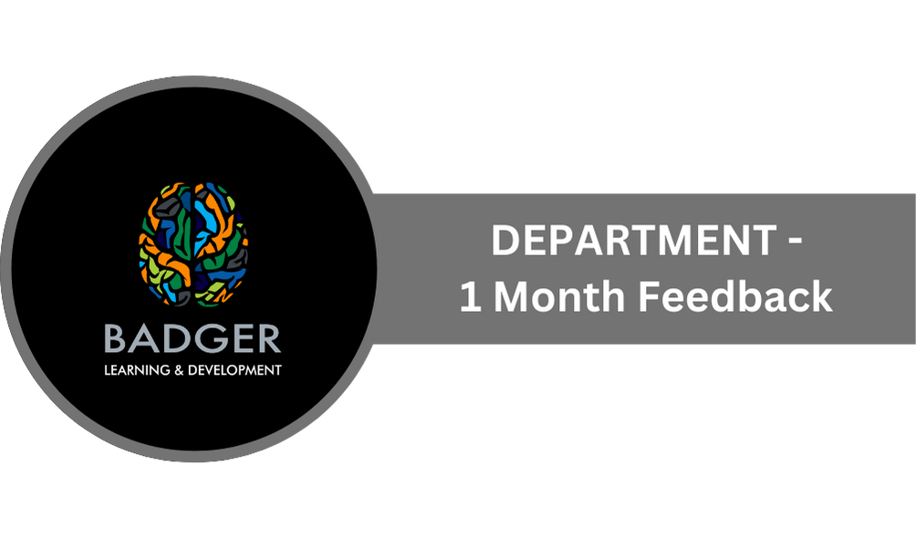 DEPARTMENT - 1 Month Feedback